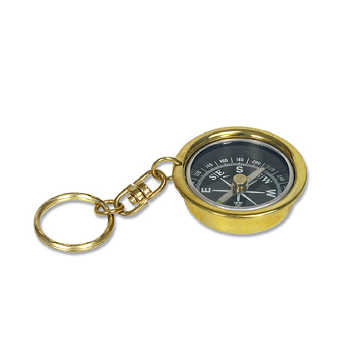 Brass Compass Key Ring