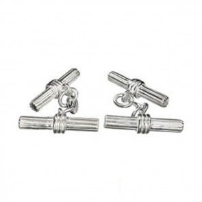 Sterling Silver Grooved Bar Large Cufflinks by Murry Ward