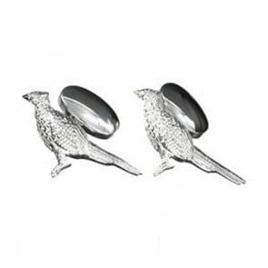 Sterling Silver Standing Tall Pheasant Cufflinks by Murry Ward