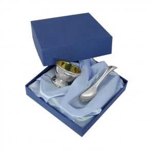 Sterling Silver Christening Cup And Spoon Set