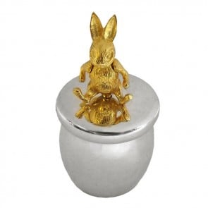 Sterling Silver And Gold Plated Rabbit Keepsake Box