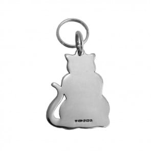 Sterling Silver Cat Keyring