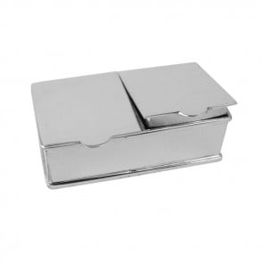 Sterling Silver 2 Piece Rectangle Plain Pill Box