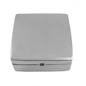 Sterling Silver Large Square Plain Pill Box