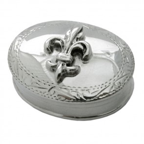 Sterling Silver Fleur De Lys Pill Box