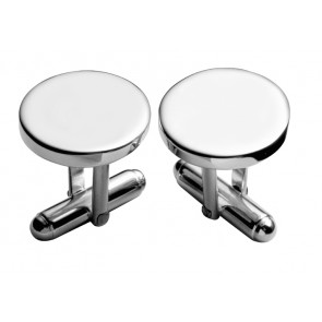 Sterling Silver Circular With Post Cufflinks