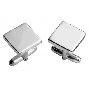 Sterling Silver Simple Square With Post Cufflinks