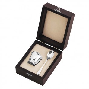 Sterling Silver Egg Cup And Spoon In Presentation Case