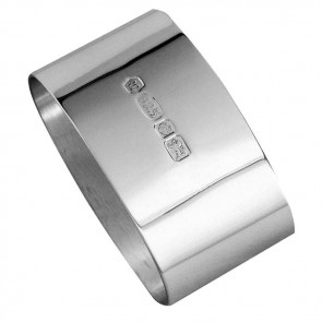 Sterling Silver Plain Oval Hallmarked Napkin Ring