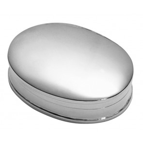 Sterling Silver Plain Oval Styled Pill Box