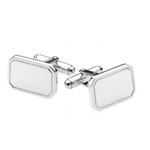 Sterling Silver Rectangle Coined Edge Cufflinks