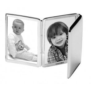 Silver Three Photo 5x4cm Plain Folding Photo Frame 