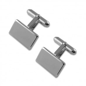 Sterling Silver Plain Rectangle T Bar Cufflinks