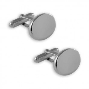 Sterling Silver Simple Oval T-Bar Cufflinks