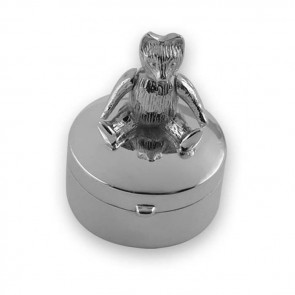 Sterling Silver Small Moveable Teddy Box