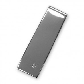 Sterling Silver And Diamond Wide Money Clip