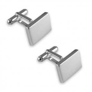 Sterling Silver Plain Oblong T-Bar Cufflinks