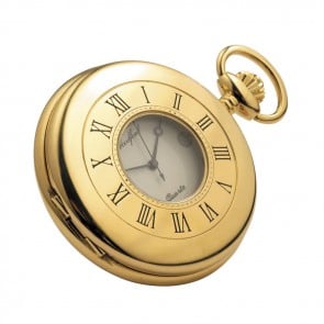 Gold Plated Quartz Pocket Decorative Watch With Chain