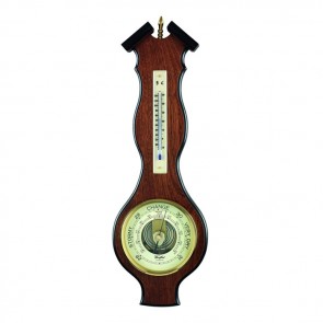 Decorative Veneered Barometer Thermometer