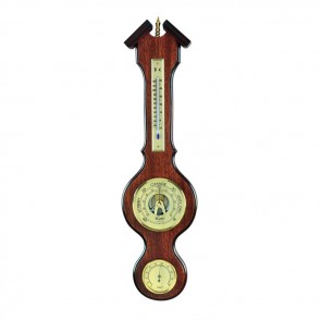 Veneered Barometer With Thermometer And Hygrometer