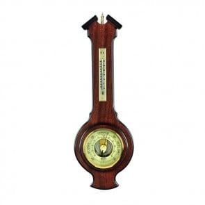 Simple Veneered Barometer And Thermometer