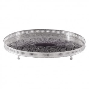 18 Inch Detailed Oval Gallery Tray