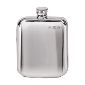 Pewter 17cl Plain Screw Top Flask