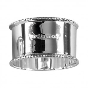 Sterling Silver Beaded Border Napkin Ring