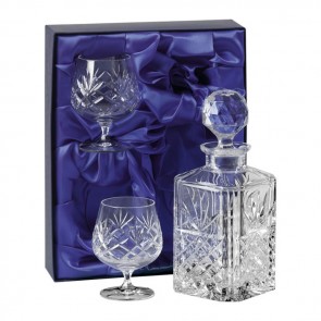 Crystal Brandy Decanter Set With Two Brandy Snifters
