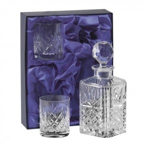 Crystal Spirit Decanter Set With Two Tumblers