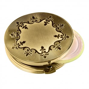 Gold Finish Block Powder Compact