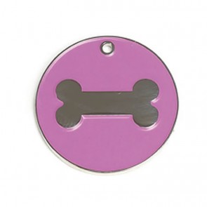 Pink Bone Dog Pet Tag