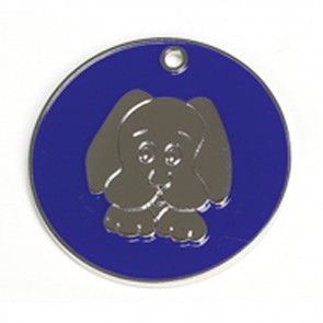 Dark Blue Dog Dog Pet Tag