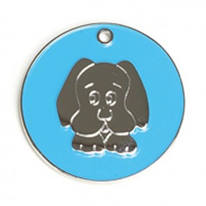 Light Blue Dog Dog Pet Tag