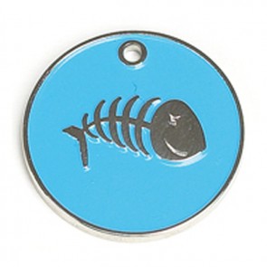 Light Blue Fish Cat Pet Tag