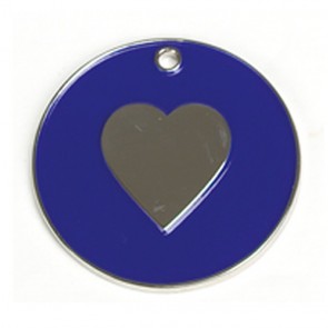 Dark Blue Heart Cat Pet Tag