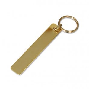 Gold Plated Narrow Oblong Key Ring