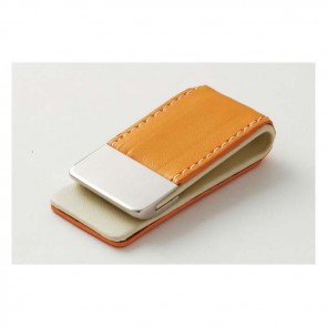 Orange Leather Effect Money Clip