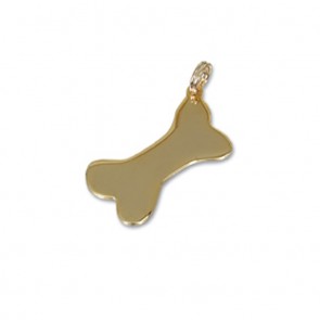 Medium Gold Plated Dog Bone Pet Tag