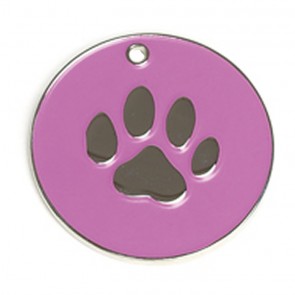 Pink Paw Dog Pet Tag