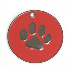 Red Paw Dog Pet Tag