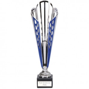 12 Inch Blue & Silver Hollow Grand Tycone Trophy Cup