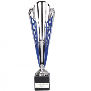 13 Inch Blue & Silver Hollow Grand Tycone Trophy Cup
