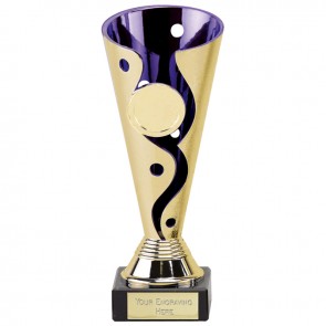 7 Inch Gold with Purple Conical Carnival Trophy Cup