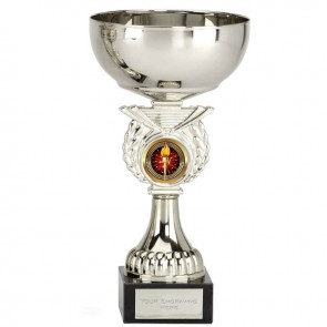 7 Inch Silver Cup & Centre Holder Stem Crusader Trophy cup