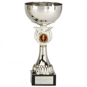 8 inch Silver Cup & Centre Holder Stem Crusader Trophy cup