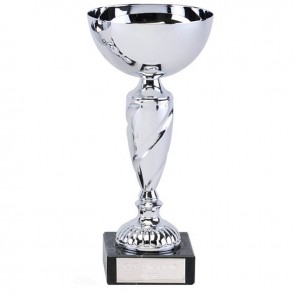 10 Inch Silver Spiral Stem Noble Trophy Cup