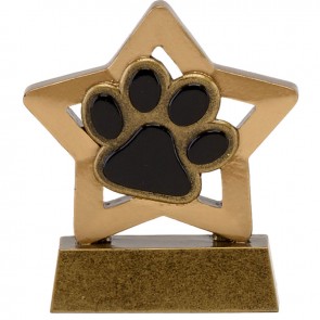 3 Inch Paw Print Pets Mini Star Award
