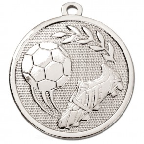 45mm Silver Sweeping Kick Football Galaxy Medal