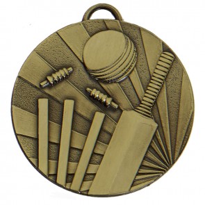 50mm Bronze Bat & Wicket Cricket Target Medal